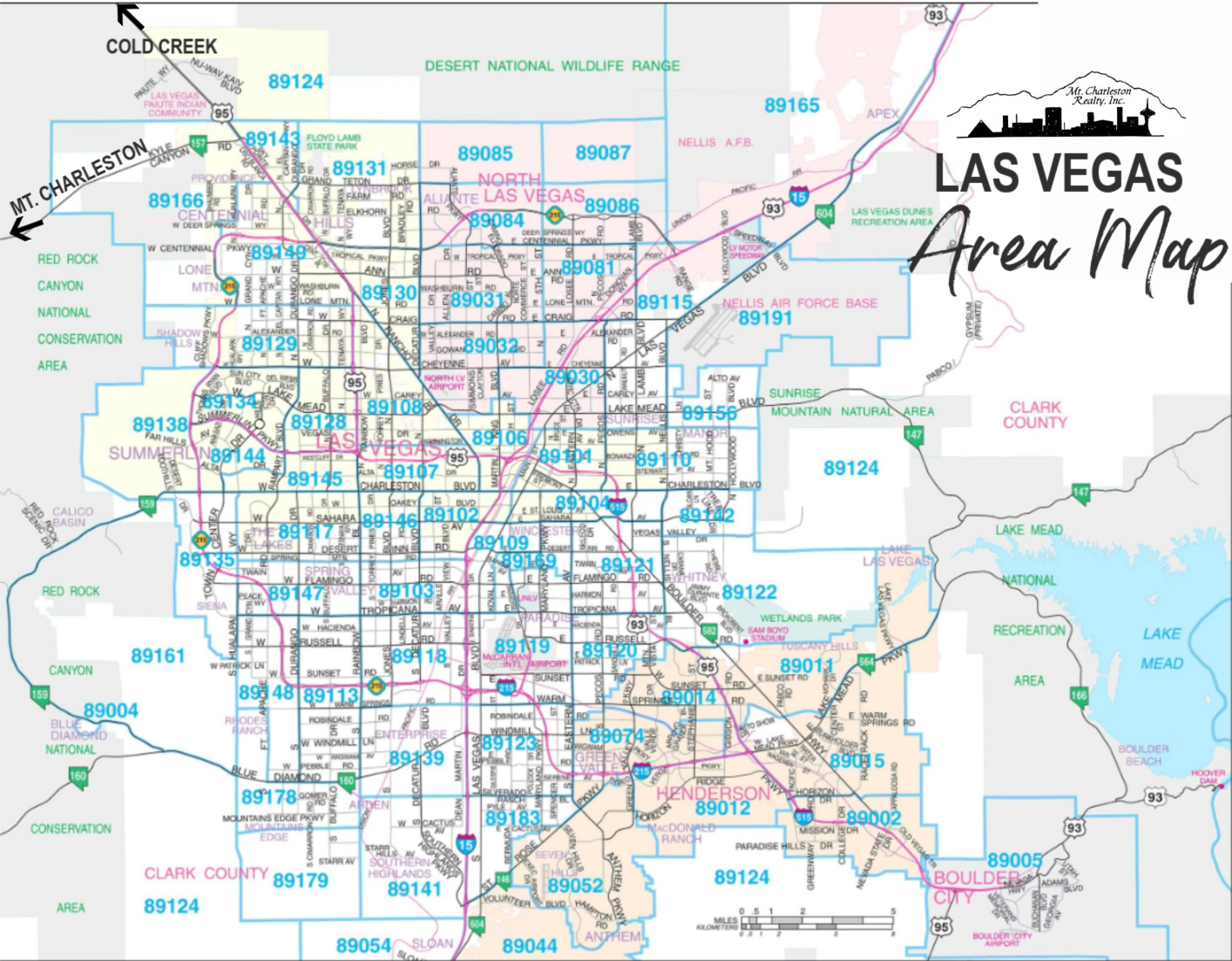Las Vegas area map.